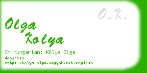 olga kolya business card