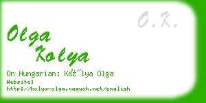 olga kolya business card